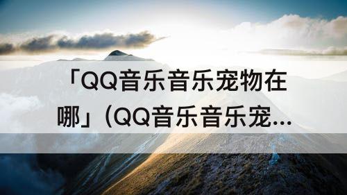 「QQ音乐音乐宠物在哪」(QQ音乐音乐宠物在哪里)