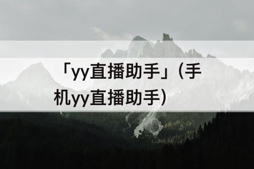 「yy直播助手」(手机yy直播助手)
