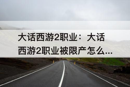 大话西游2职业：大话西游2职业被限产怎么办