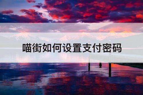 喵街如何设置支付密码
