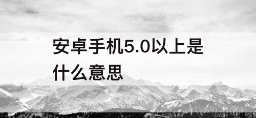 安卓手机5.0以上是什么意思