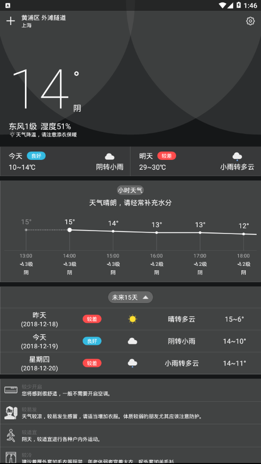 兜兜天气预报截图