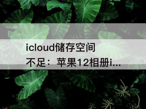icloud储存空间不足：苹果12相册icloud储存空间不足怎么办