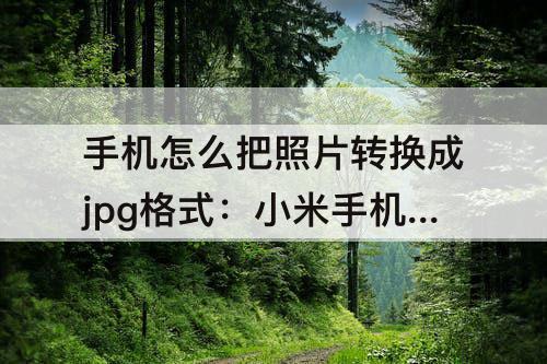 手机怎么把照片转换成jpg格式：小米手机怎么把照片转换成jpg格式