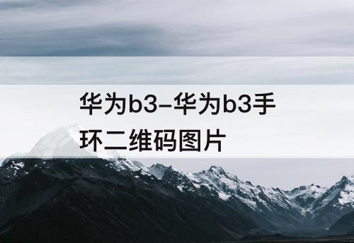 华为b3-华为b3手环二维码图片