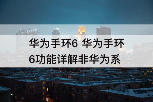 华为手环6 华为手环6功能详解非华为系