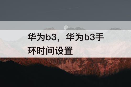 华为b3，华为b3手环时间设置