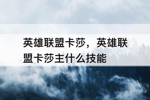 英雄联盟卡莎，英雄联盟卡莎主什么技能