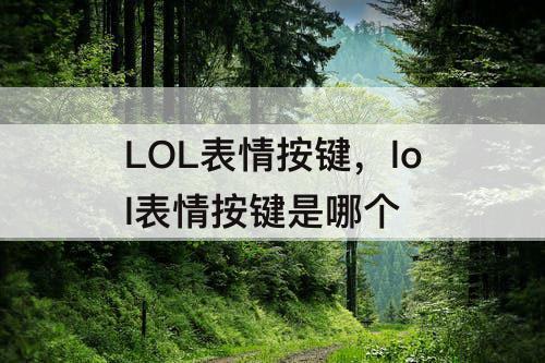 LOL表情按键，lol表情按键是哪个