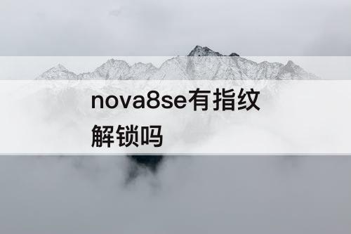 nova8se有指纹解锁吗