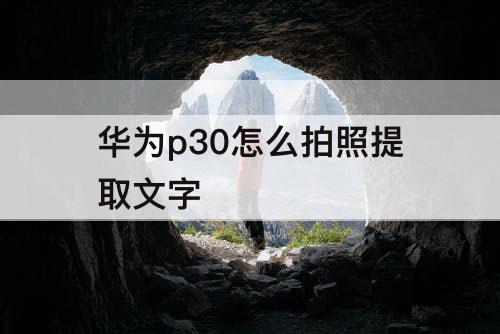 华为p30怎么拍照提取文字