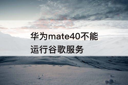 华为mate40不能运行谷歌服务