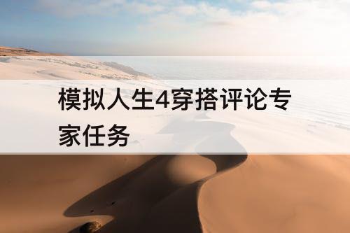 模拟人生4穿搭评论专家任务