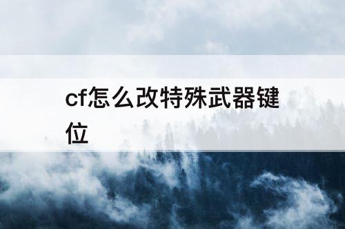 cf怎么改特殊武器键位