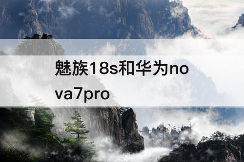 魅族18s和华为nova7pro