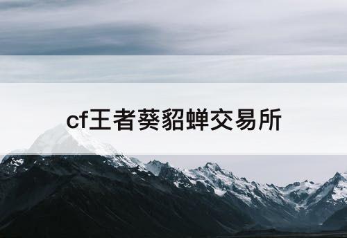 cf王者葵貂蝉交易所