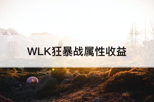 WLK狂暴战属性收益