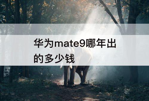 华为mate9哪年出的多少钱