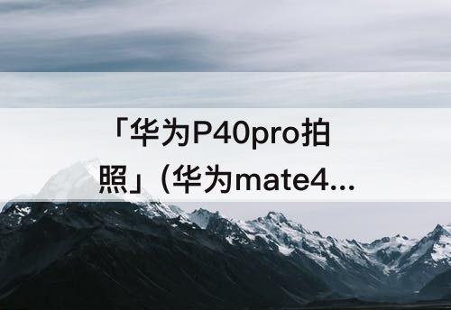 「华为P40pro拍照」(华为mate40pro华为p40pro拍照)