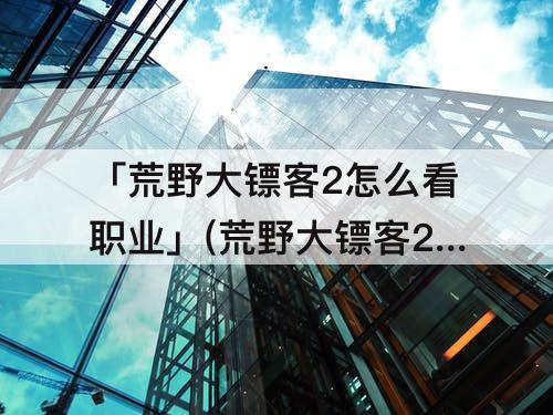 「荒野大镖客2怎么看职业」(荒野大镖客2怎么看职业界面)