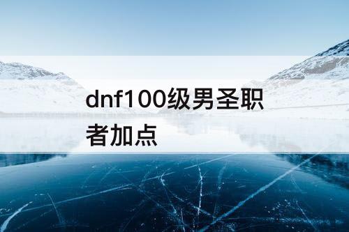 dnf100级男圣职者加点