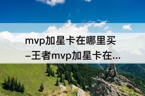 mvp加星卡在哪里买-王者mvp加星卡在哪里买